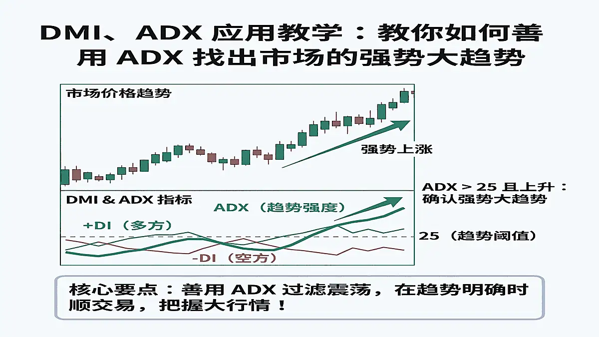 DMI、ADX 应用教学：教你如何善用 ADX 找出市场的强势大趋势