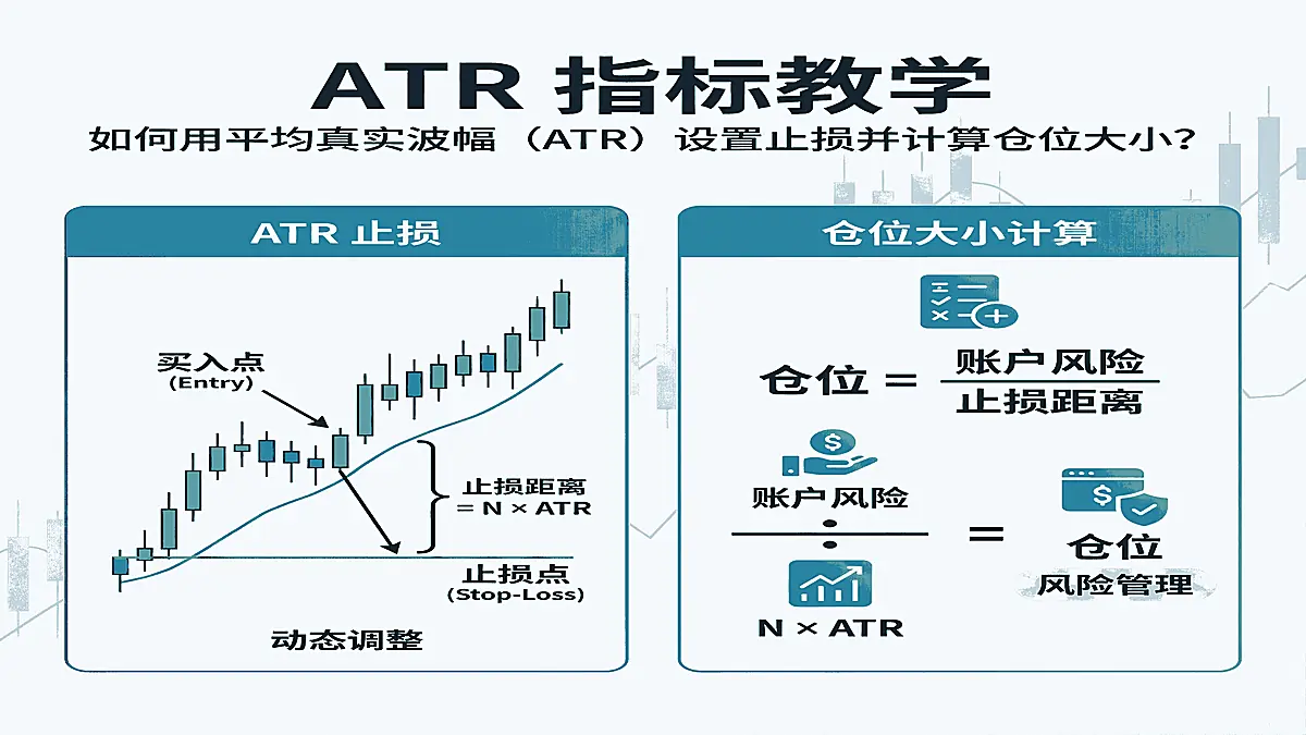 ATR 指标教学：如何用平均真实波幅（ATR）设置止损并计算仓位大小？