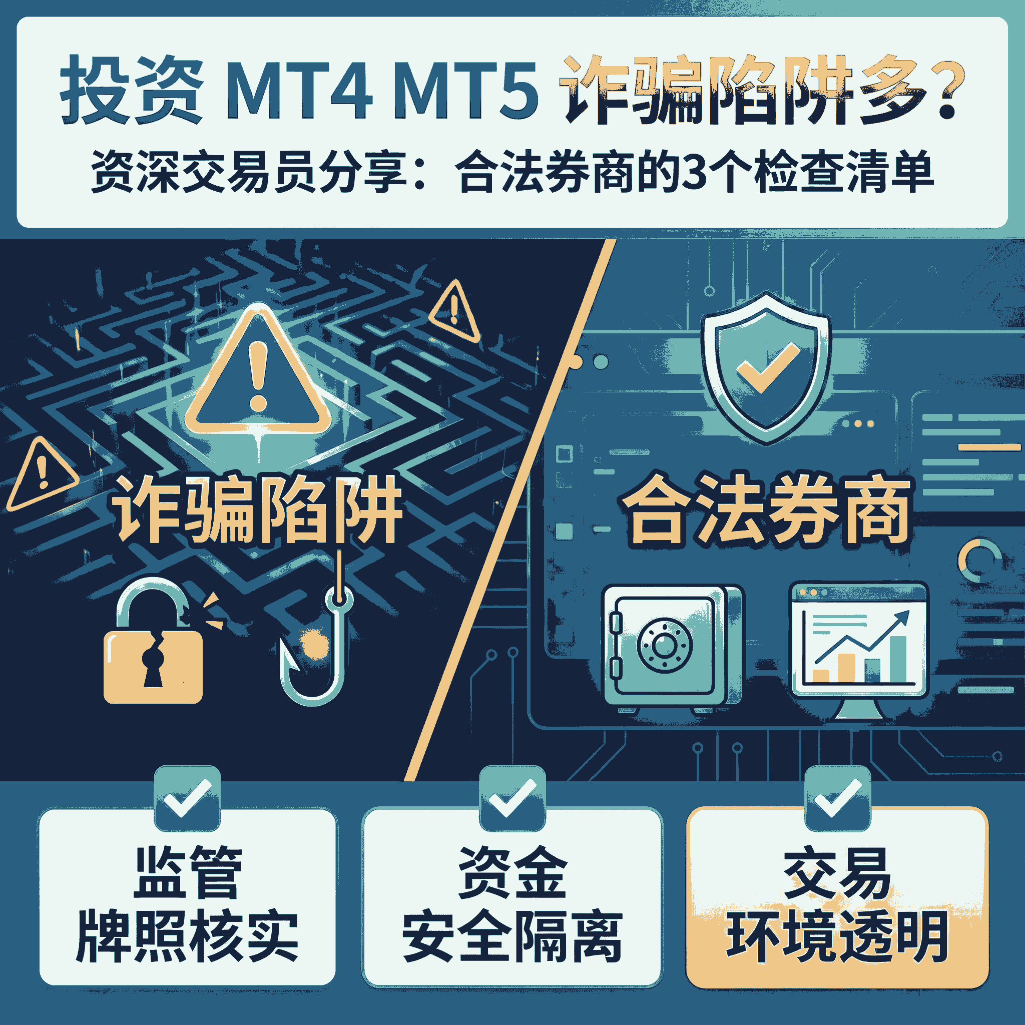 投资 MT4 MT5 诈骗陷阱多？资深交易员分享：合法券商的3个检查清单