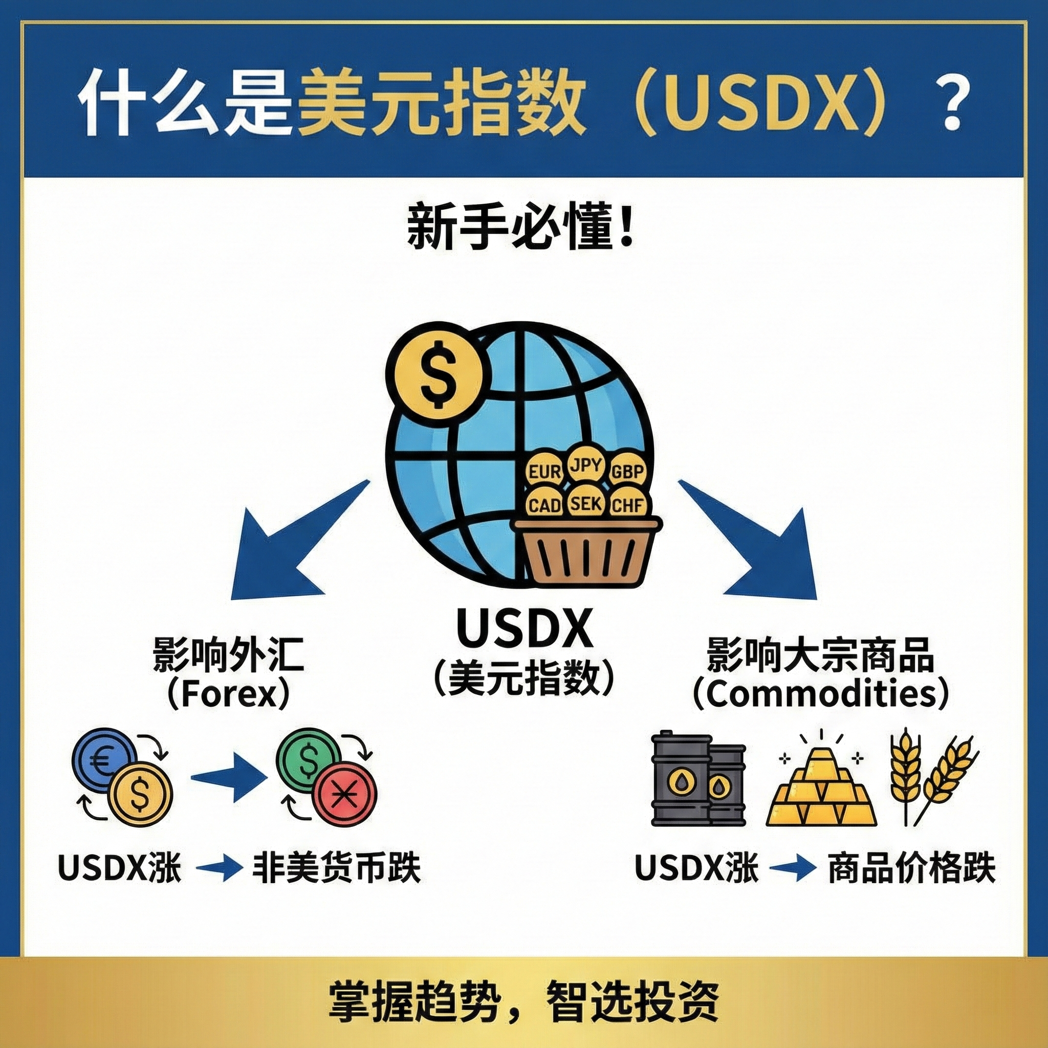什么是美元指数（USDX）？新手必懂！USDX 如何影响你的外汇与大宗商品投资- Moneta Markets
