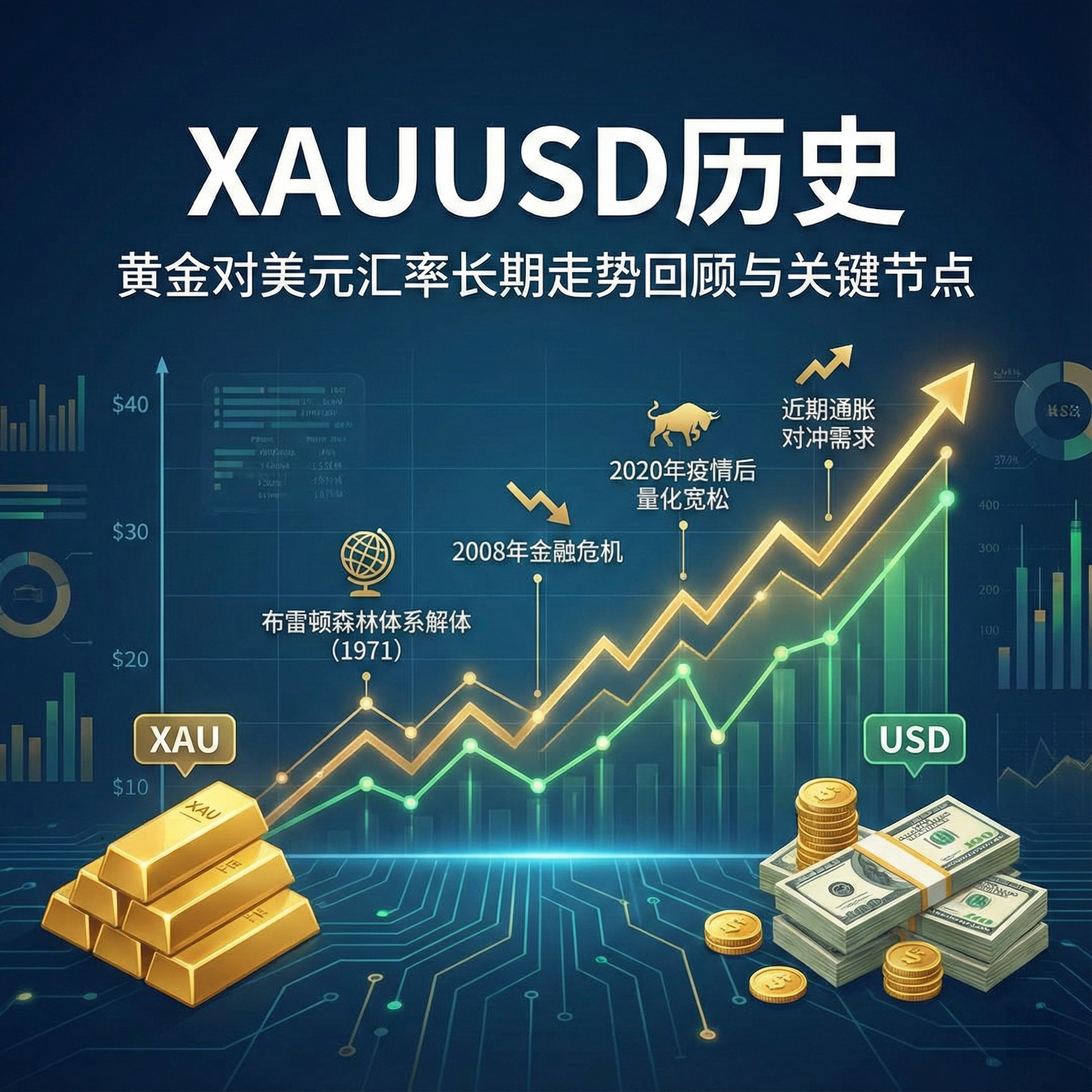 XAUUSD 黄金美元历史价格分析：影响黄金走势的关键宏观经济因素