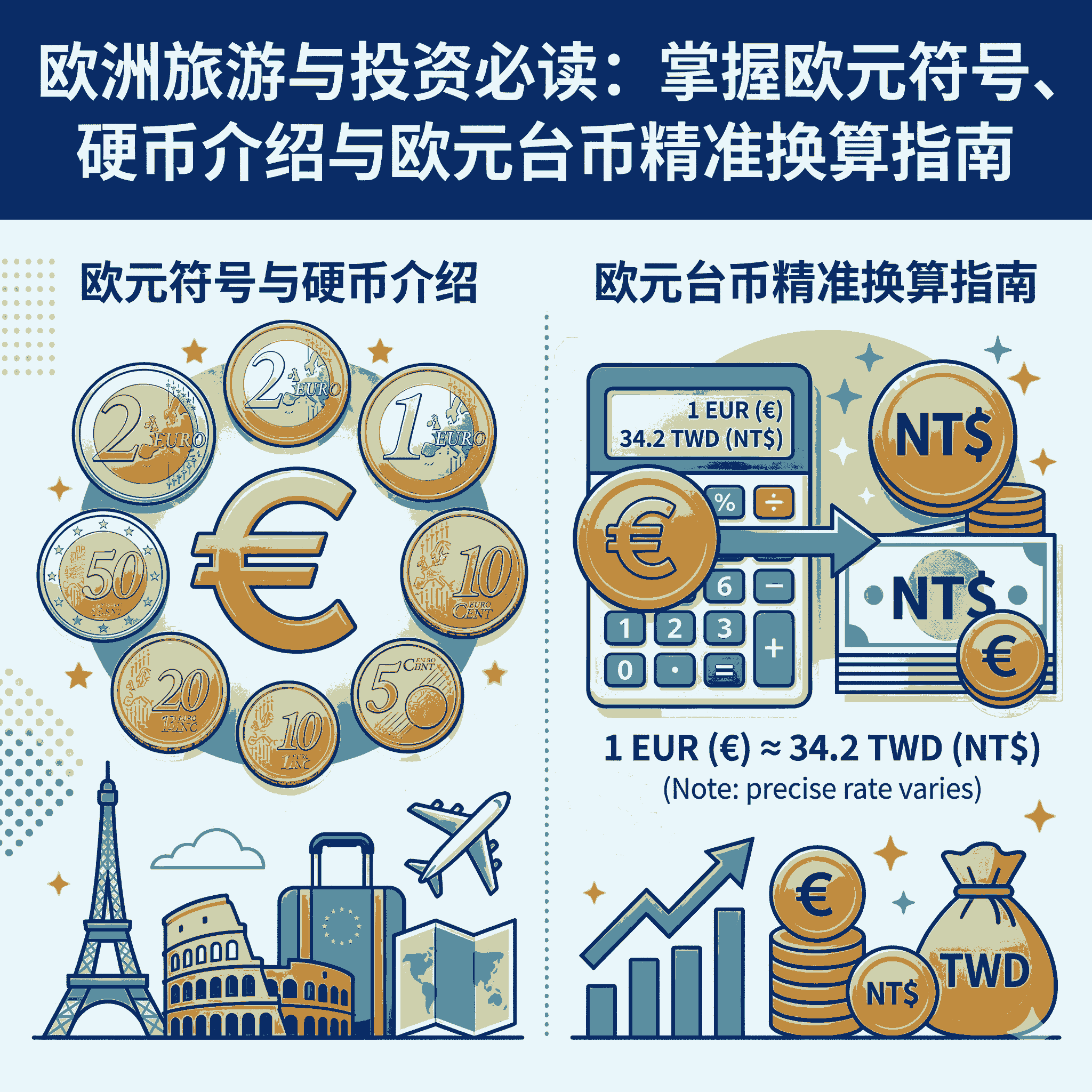 欧洲旅游与投资必读：掌握欧元符号、硬币介绍与欧元台币精准换算指南