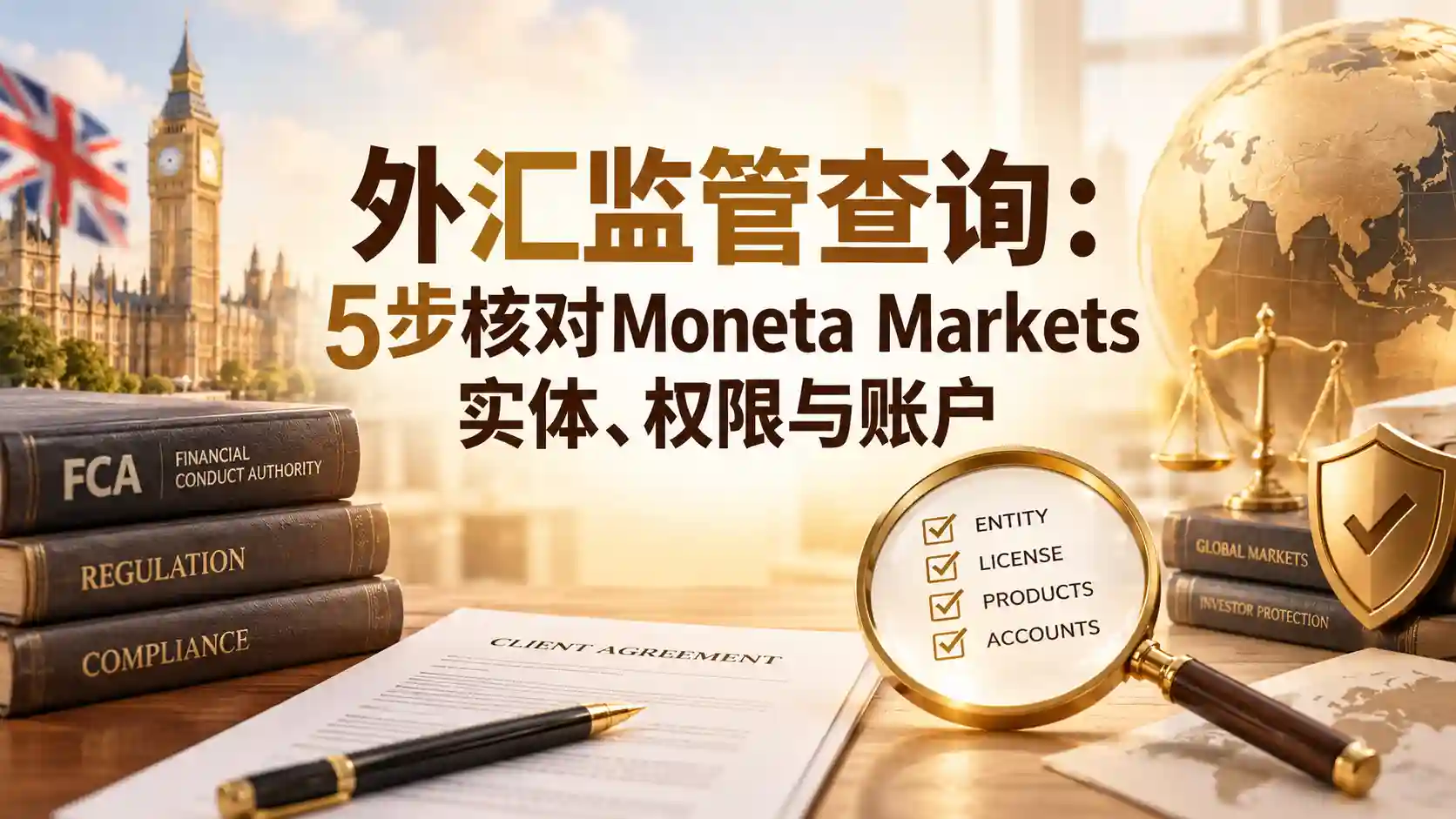 外汇监管查询：5步核对Moneta Markets实体、权限与账户