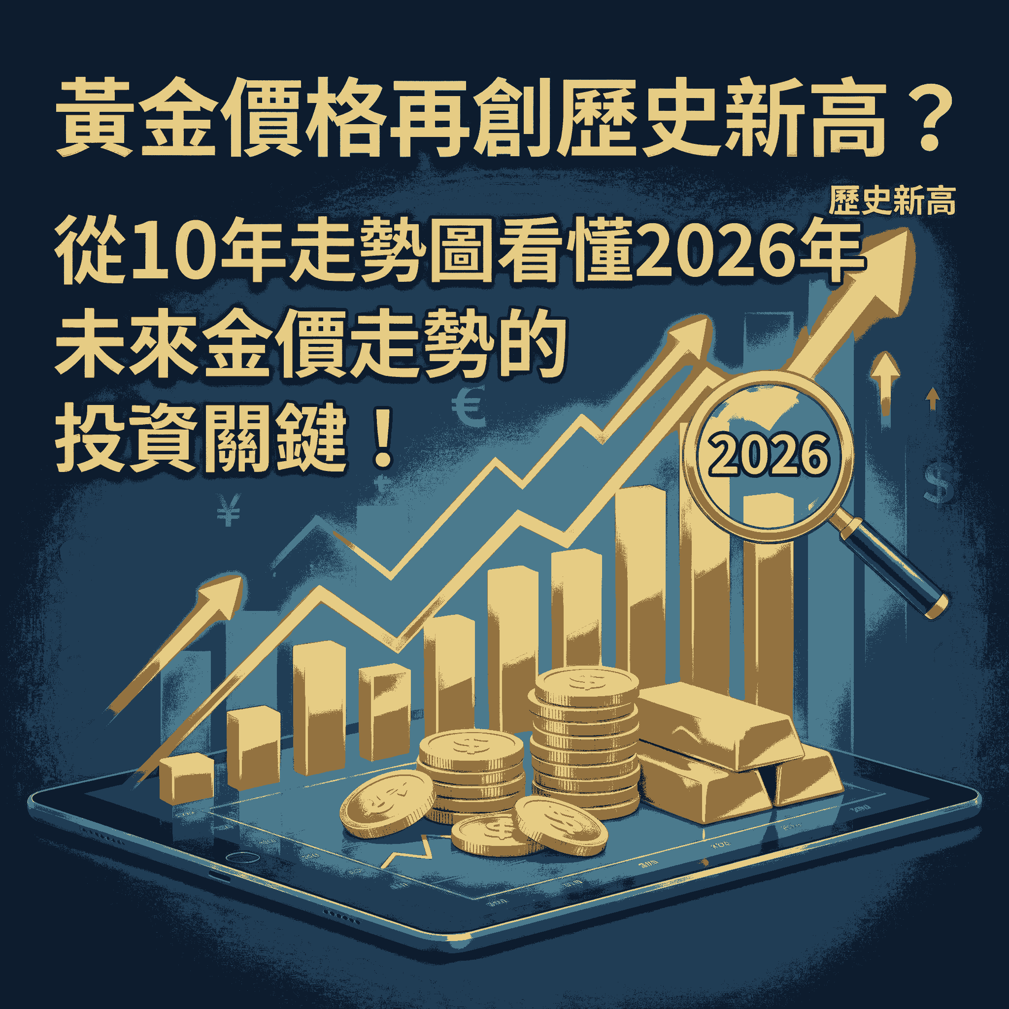 黃金價格再創歷史新高？從10年走勢圖看懂2026年未來金價走勢的投資關鍵！