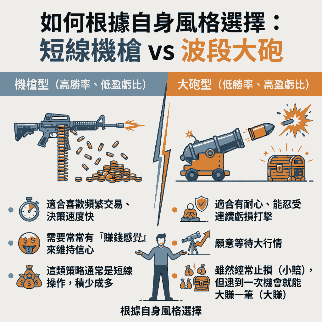 如何根據自身風格選擇：短線機槍 vs 波段大砲