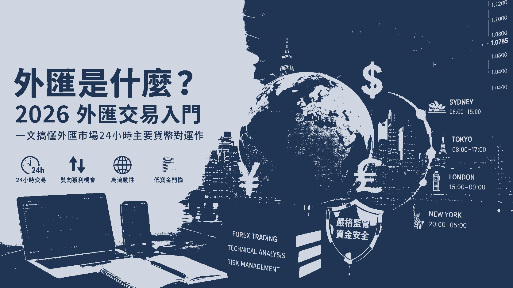 外匯是什麼？2026 外匯交易入門│一文搞懂外匯市場24小時主要貨幣對運作