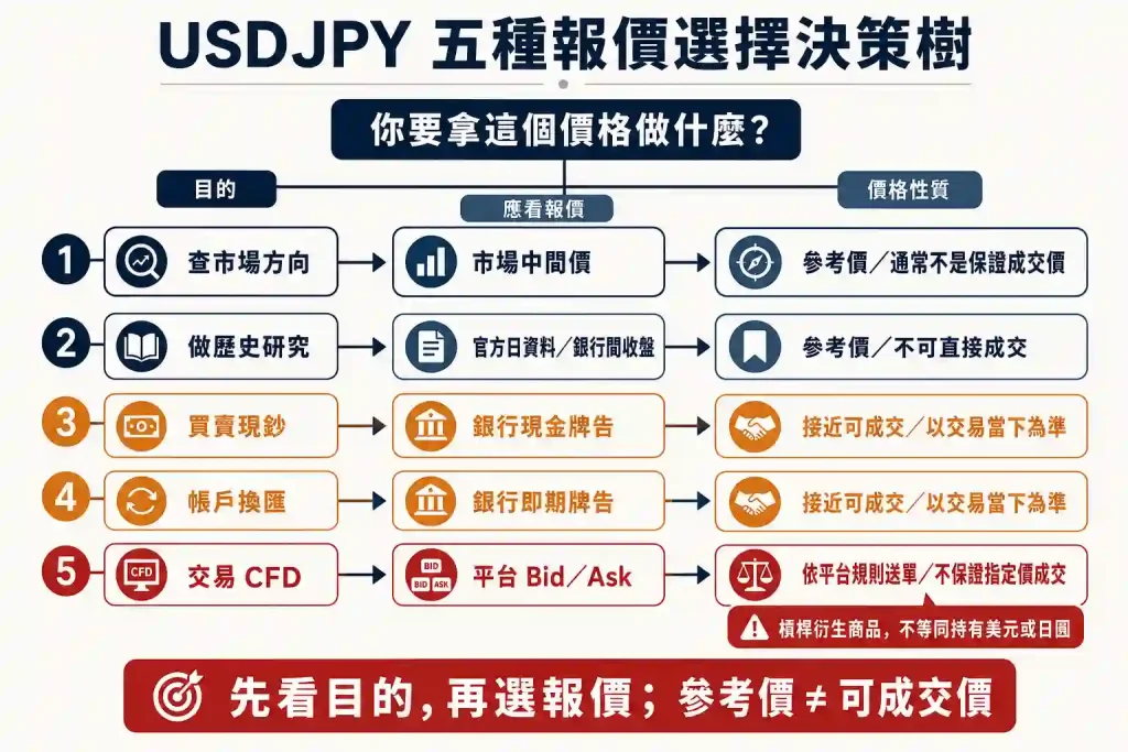 4. USDJPY 的五種報價怎麼選？