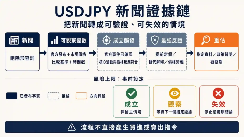 8. USDJPY 新聞怎麼轉成可驗證的策略情境？