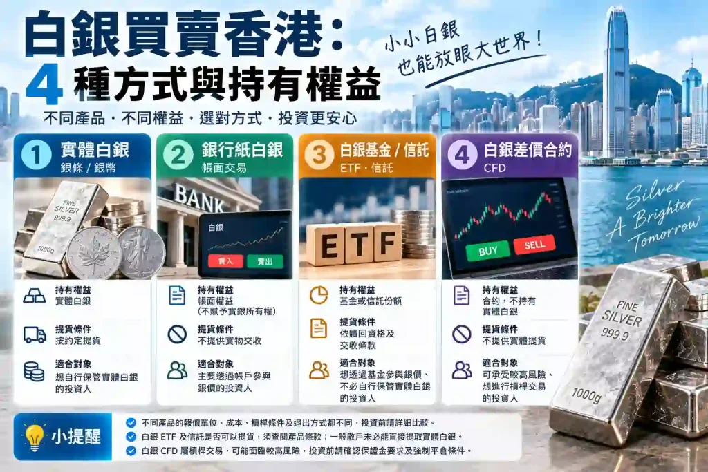 白銀買賣香港:4種方式與持有權益