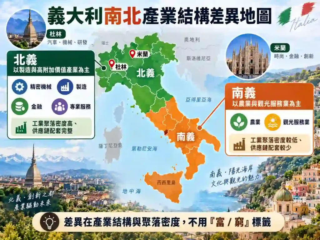 義大利南北經濟差距：產業結構有什麼不同？