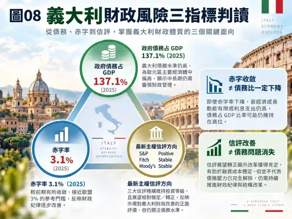 義大利經濟危機風險：債務、赤字與主權信評怎麼看？