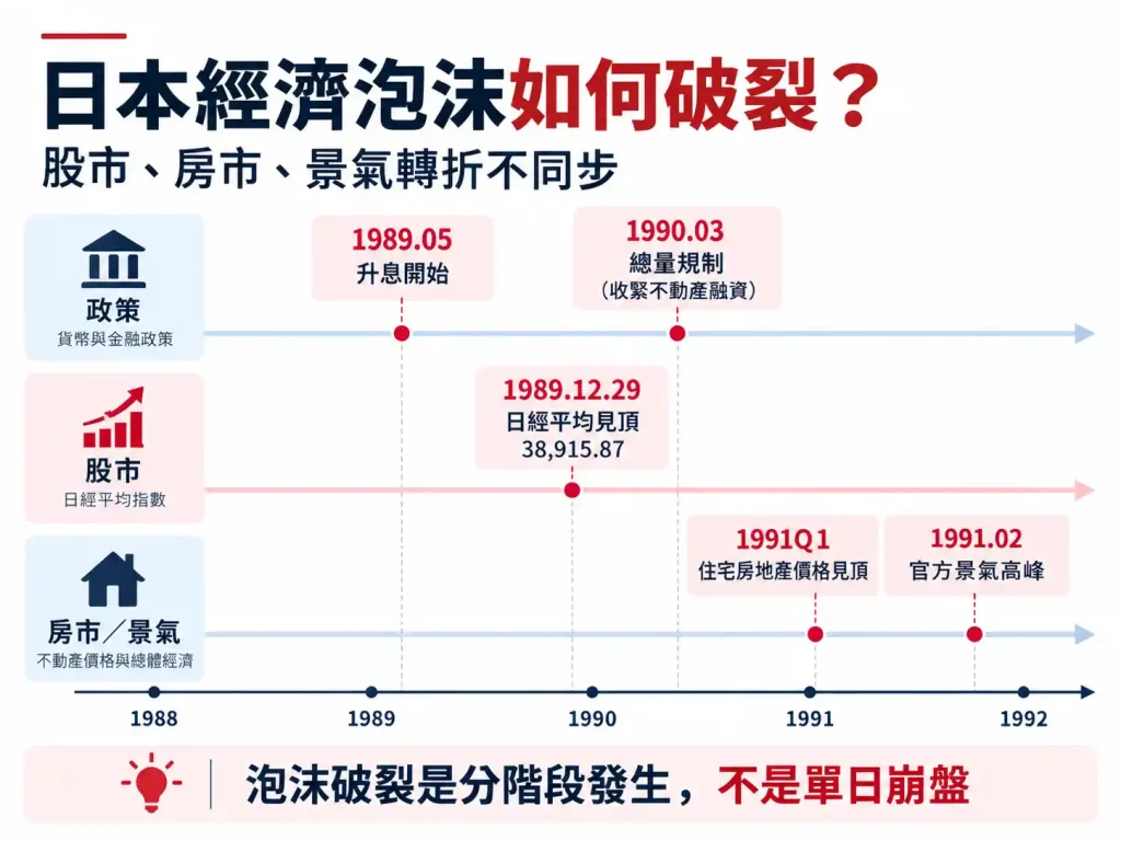 日本經濟泡沫如何破裂？升息與不動產融資管制的影響
