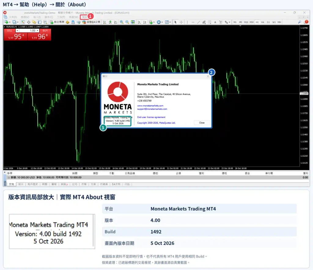 安裝 Windows MT4,設定繁中介面與版本紀錄
